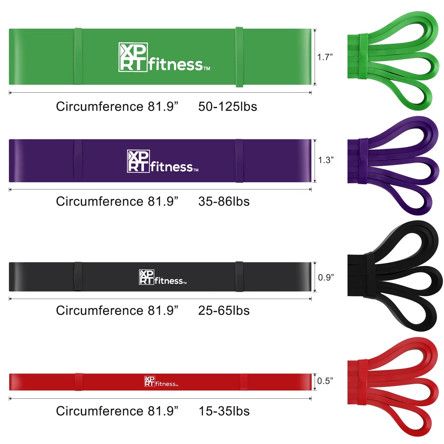 Pull up Resistance Band Mobility Stretch Powerlifting Purple 35-85Lbs